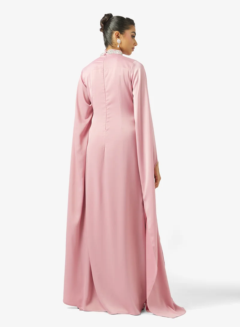 Golden Apple  High Neck Silk Maxi Dress for Women | Best Price UAE